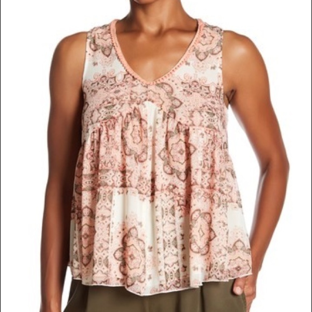 Nanette Lepore by Anthropologie boho tank pompon